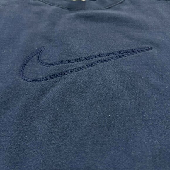 Vintage 90s Made in USA Nike Center Check Navy Blue Sweatshirt - Picture 2 of 5
